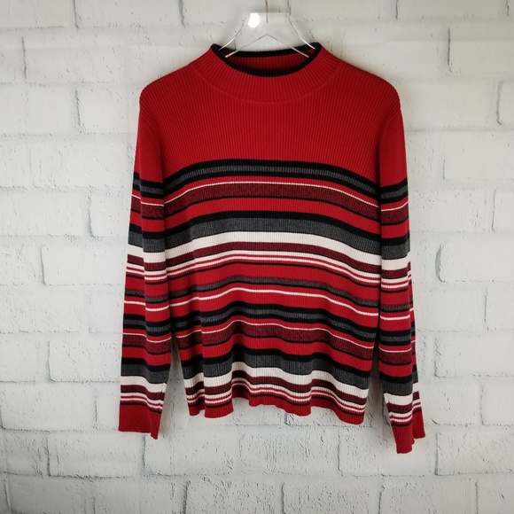Karen Scott Sweaters - Karen Scott Red Black White Sweater. Size L